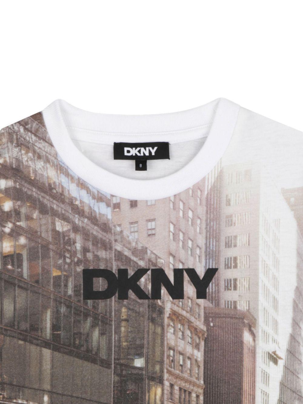 T-shirt per bambino Dkny multicolore con stampa - Rubino Kids