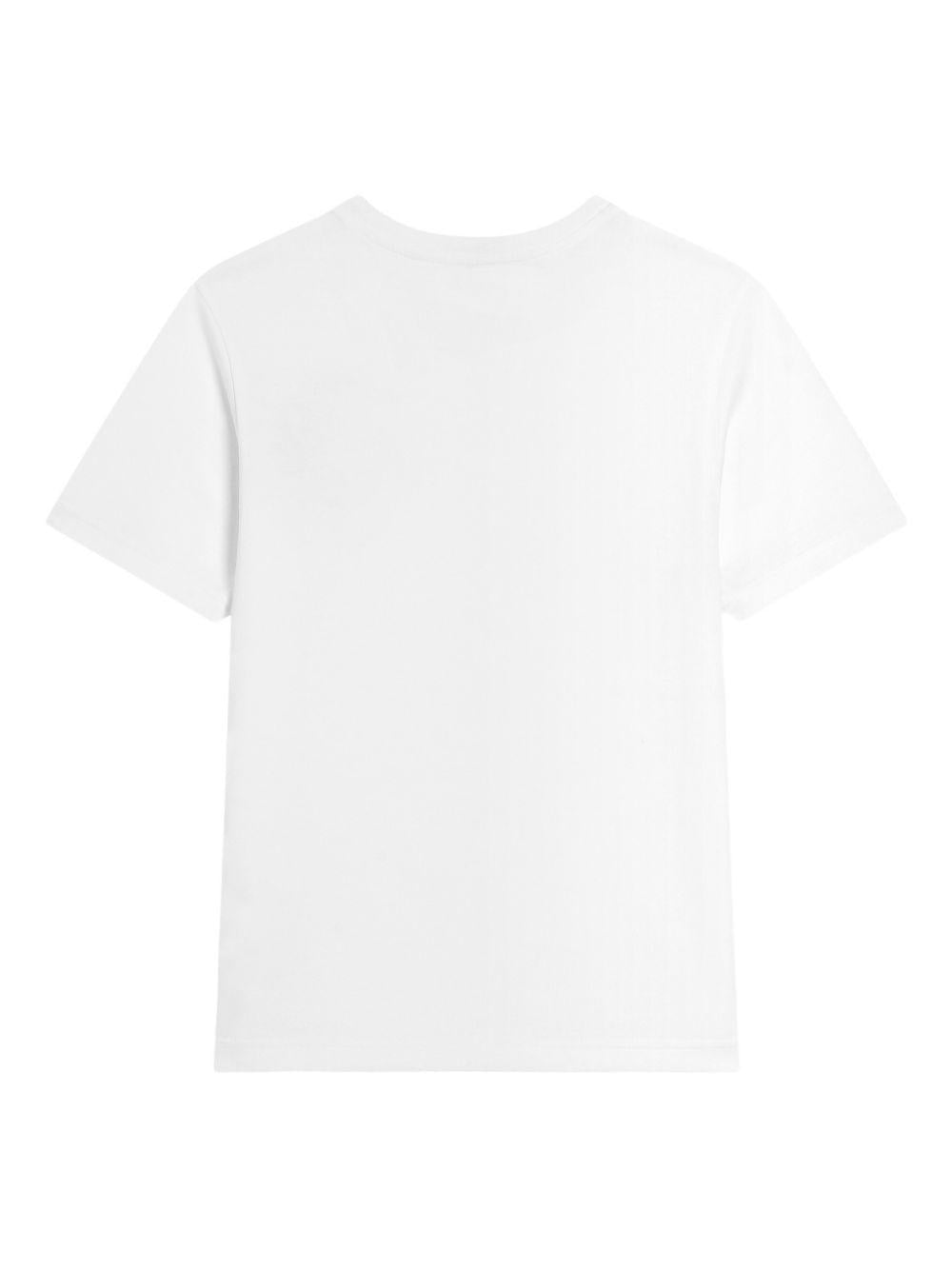 T-shirt per bambino Dolce & Gabbana Kids bianca con applicazione logo - Rubino Kids