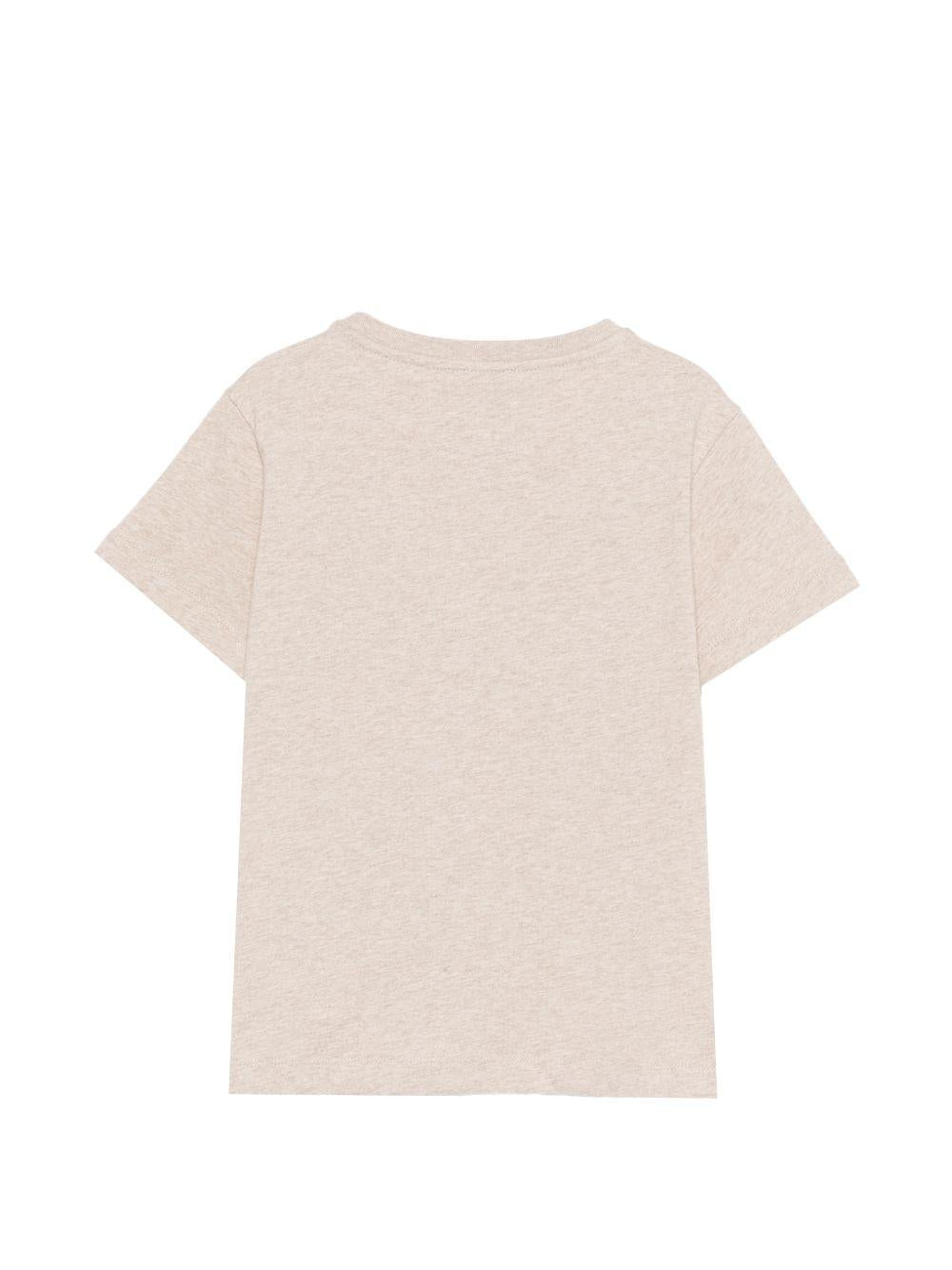 T-shirt per bambino Eleventy Kids beige con logo sul davanti - Rubino Kids