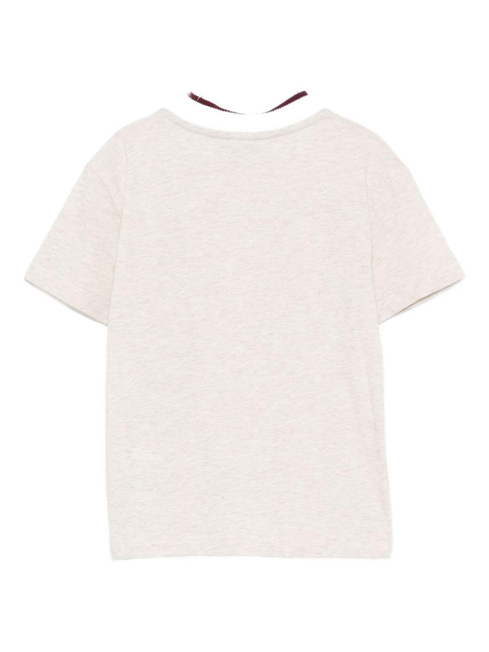 T-shirt per bambino Eleventy Kids beige con logo sul davanti - Rubino Kids