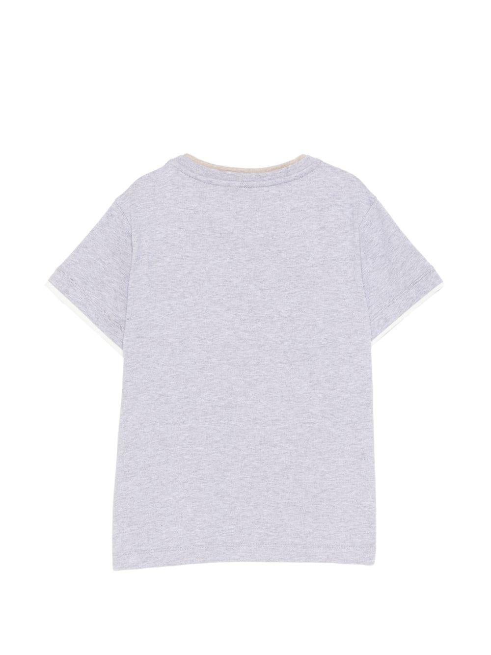 T-shirt per bambino Eleventy Kids grigia con logo sul davanti - Rubino Kids