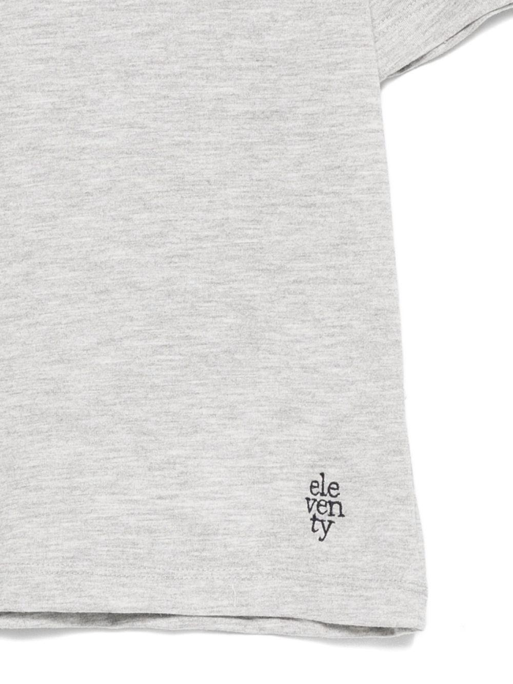 T-shirt per bambino Eleventy Kids grigio con dettaglio logo - Rubino Kids