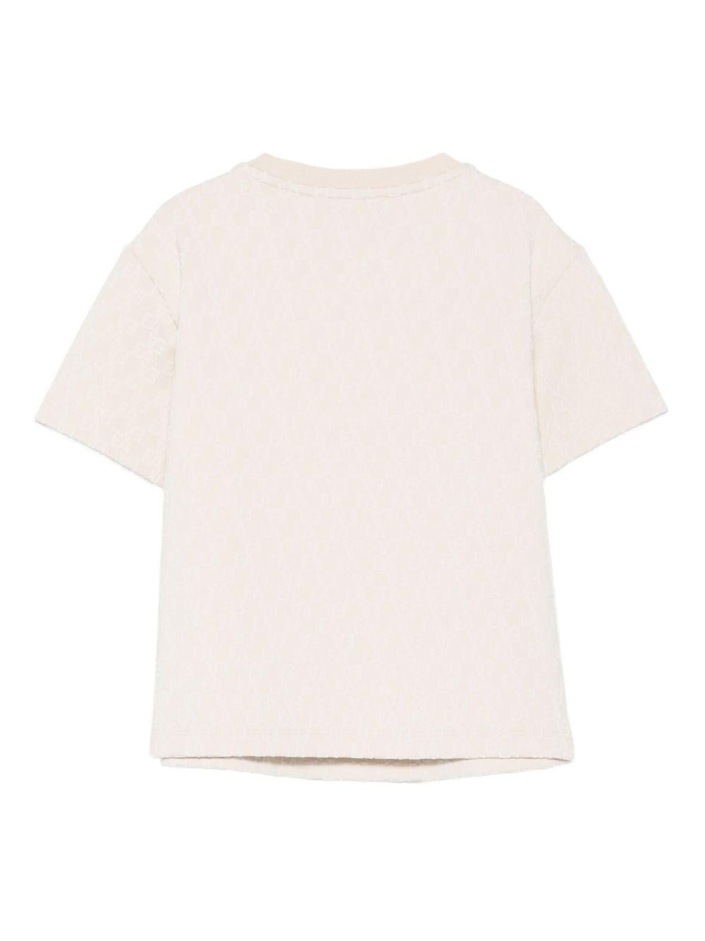 T-shirt per bambino Emporio Armani Kids beige con finitura in rilievo - Rubino Kids