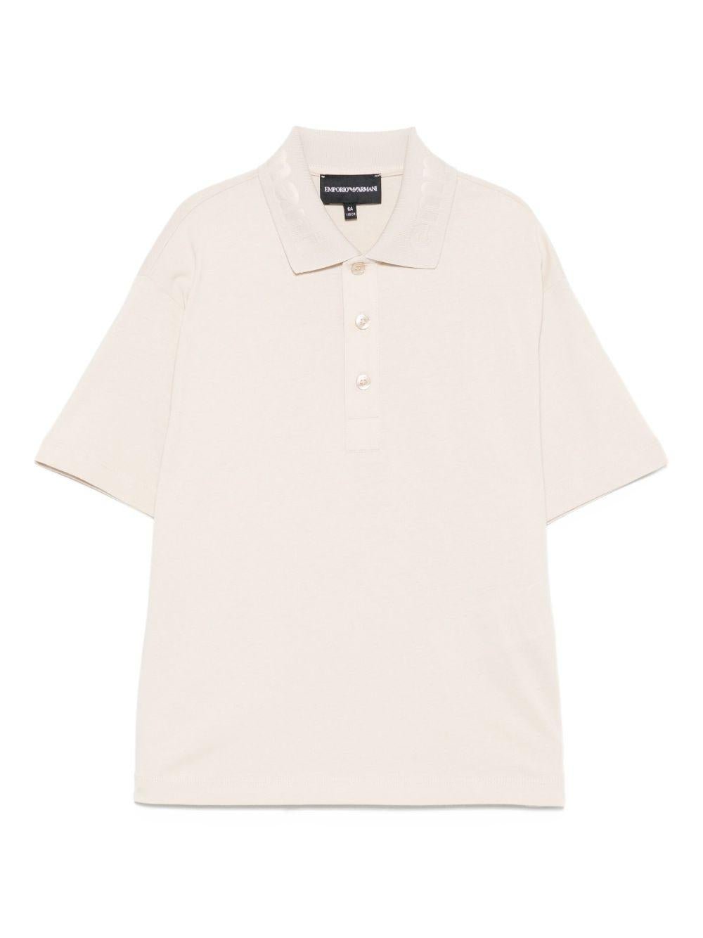 T-shirt per bambino Emporio Armani Kids beige con logo - Rubino Kids