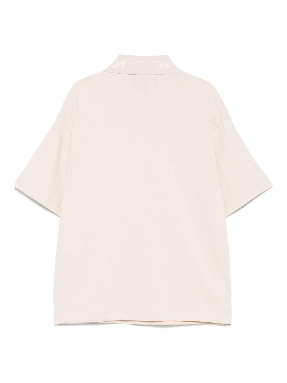 T-shirt per bambino Emporio Armani Kids beige con logo - Rubino Kids