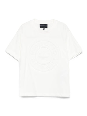 Emporio Armani Kids white T-shirt with embossed logo