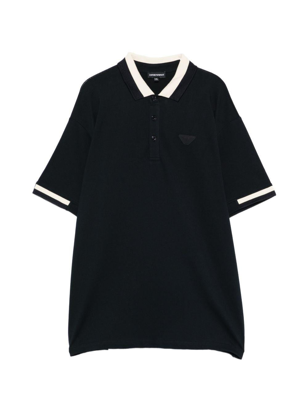 T-shirt per bambino Emporio Armani Kids blu con inserti a contrasti - Rubino Kids