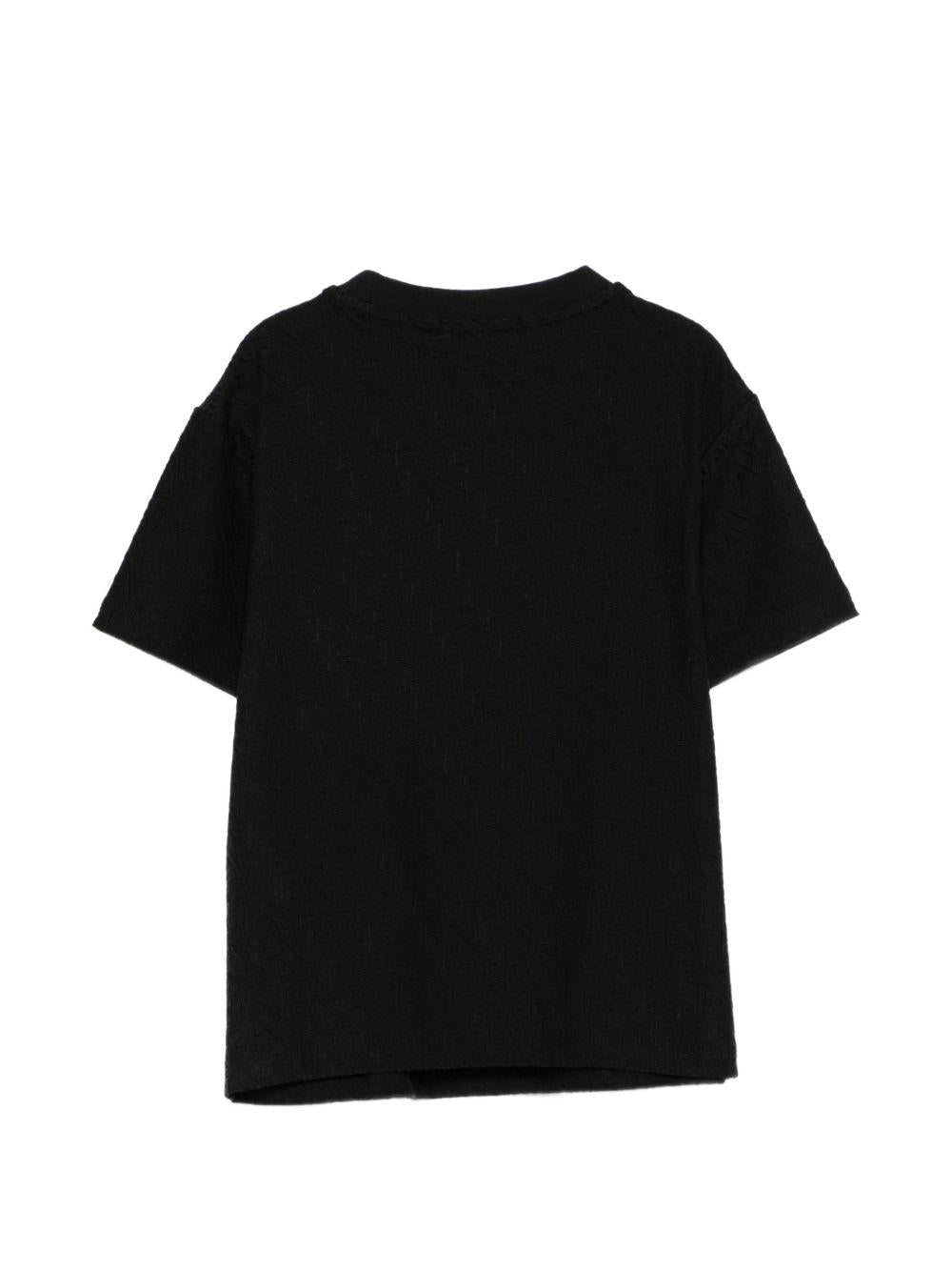 T-shirt per bambino Emporio Armani Kids blu con logo all - over - Rubino Kids