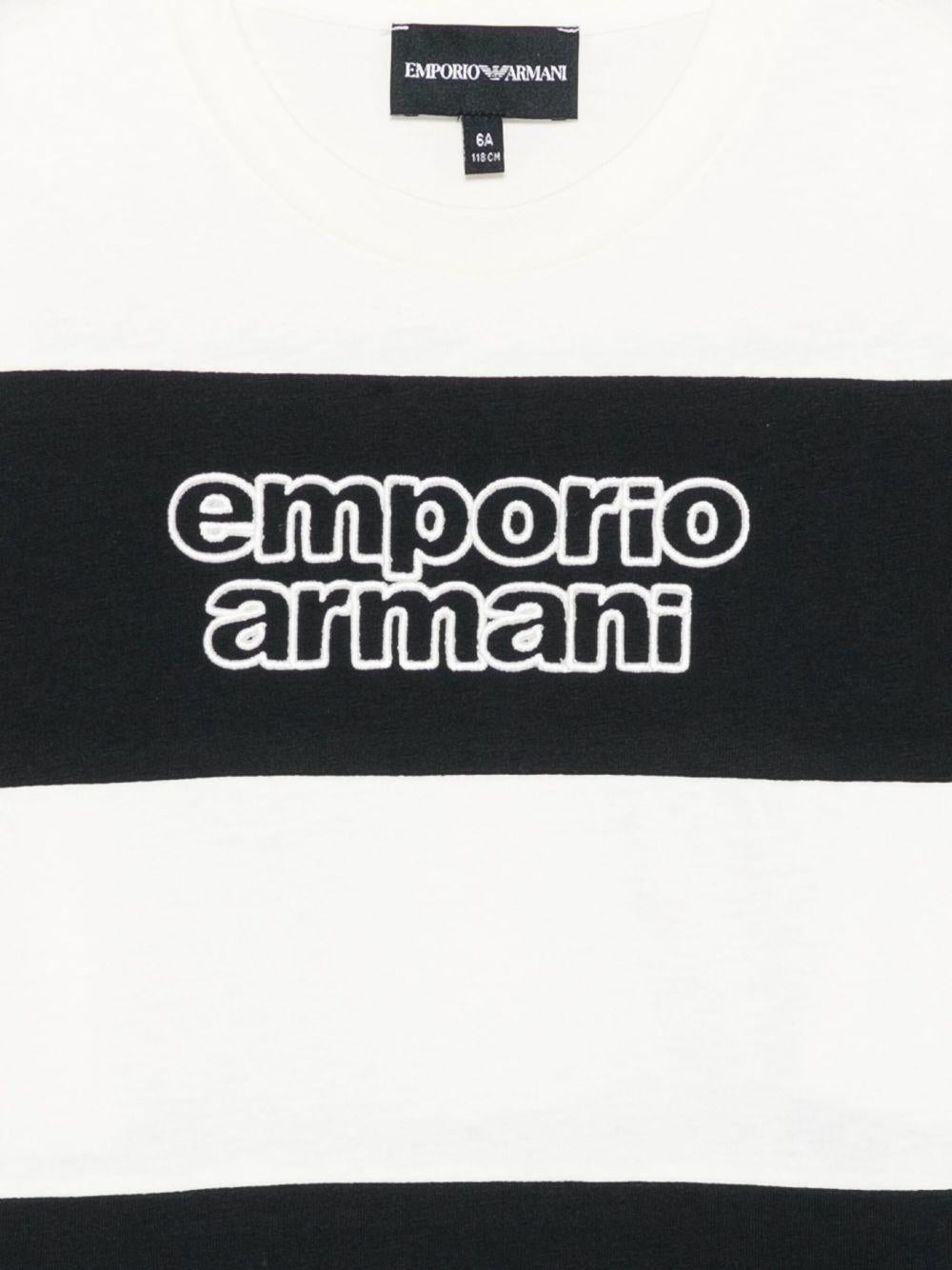 T-shirt per bambino Emporio Armani Kids multicolore con logo sul davanti - Rubino Kids