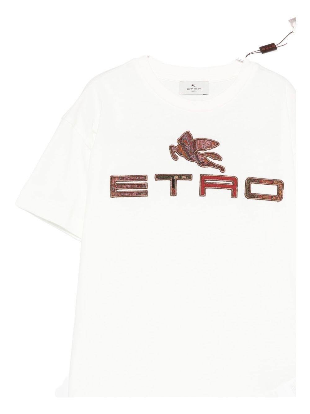 T-shirt per bambino ETRO KIDS bianca con logo sul davanti - Rubino Kids