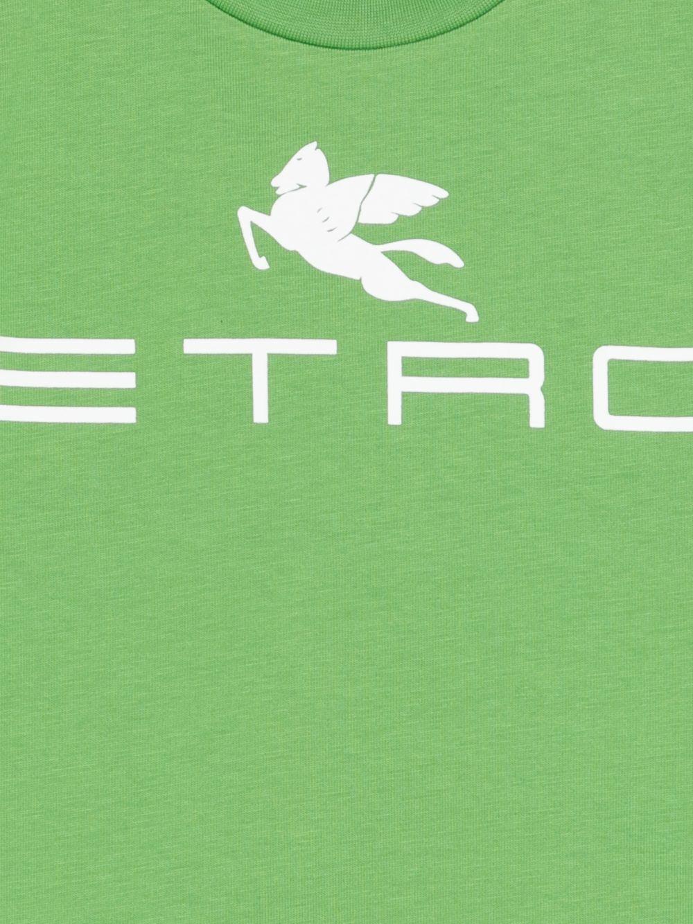 T-shirt per bambino Etro Kids verde con stampa logo - Rubino Kids