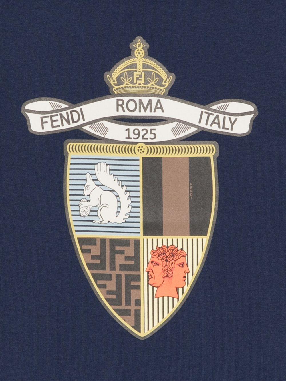 T-shirt per bambino Fendi Kids blu con stampa - Rubino Kids