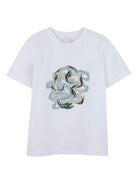 T-shirt per bambino Givenchy Kids bianco con stampa grafica - Rubino Kids