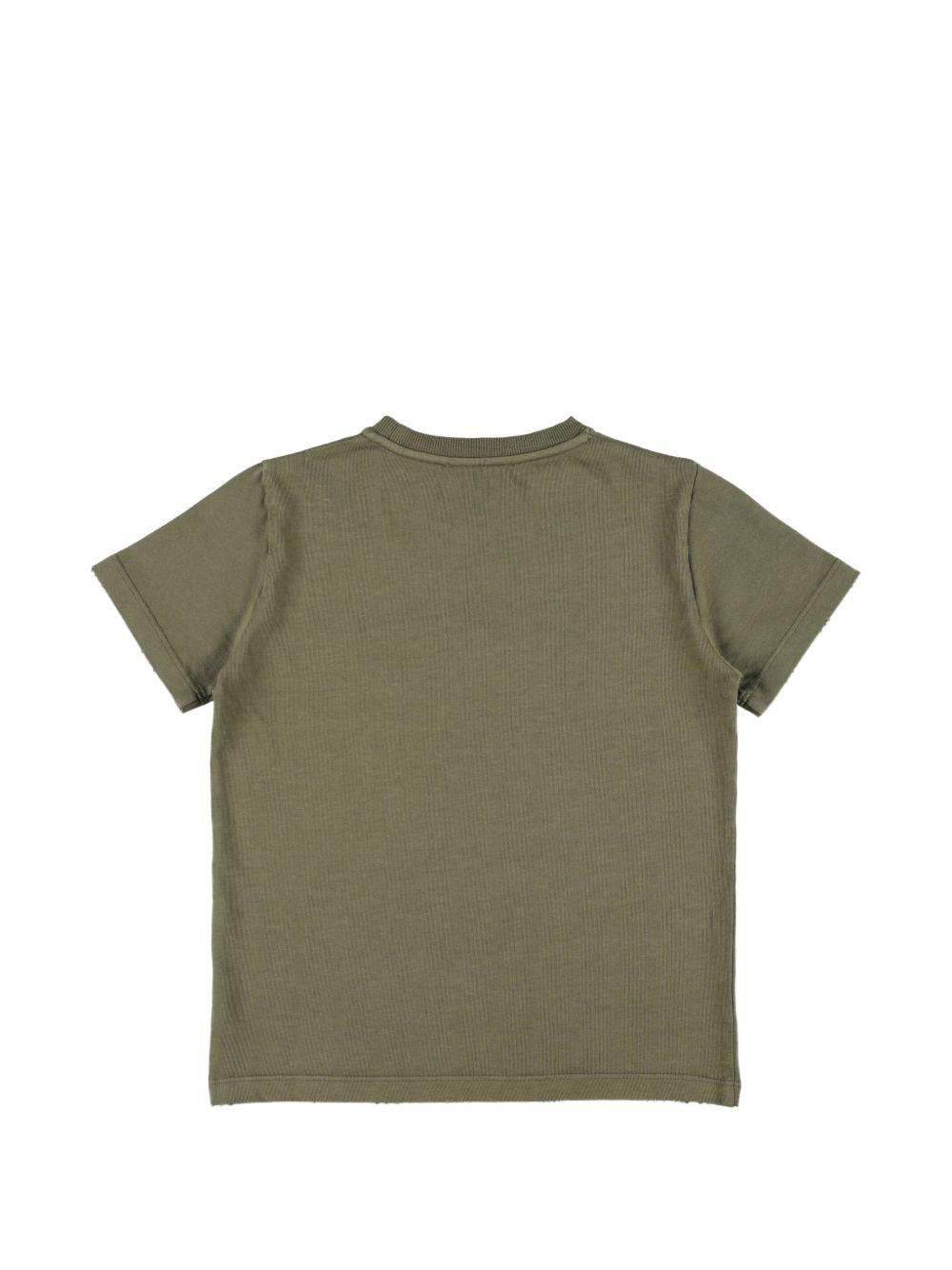 T-shirt per bambino Golden Goose Kids verde con logo sul davanti - Rubino Kids