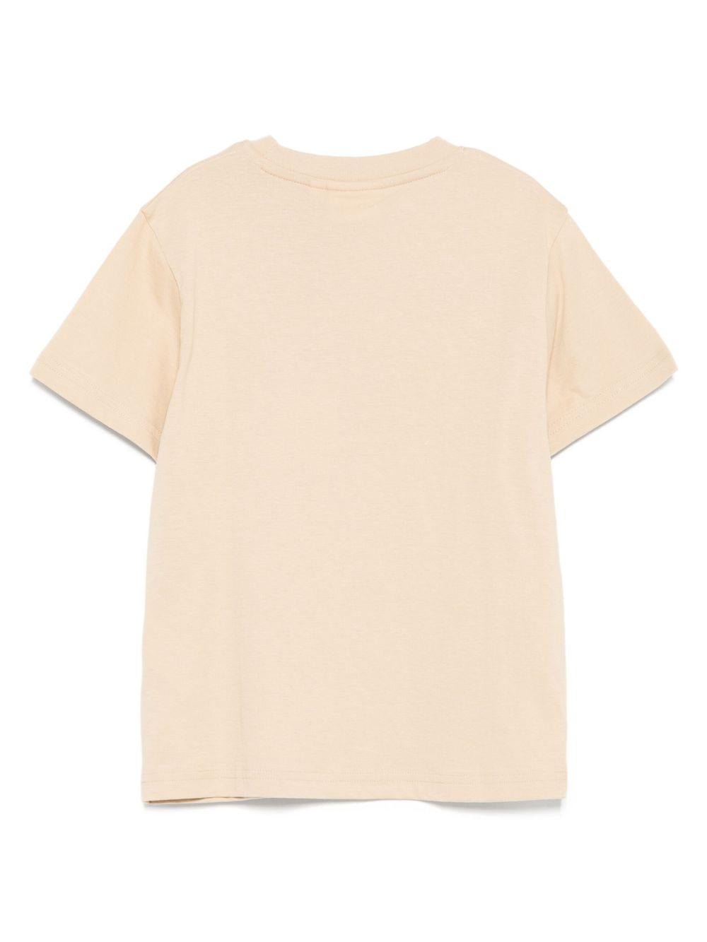 T-shirt per bambino Hugo Kids beige con logo sul davanti - Rubino Kids