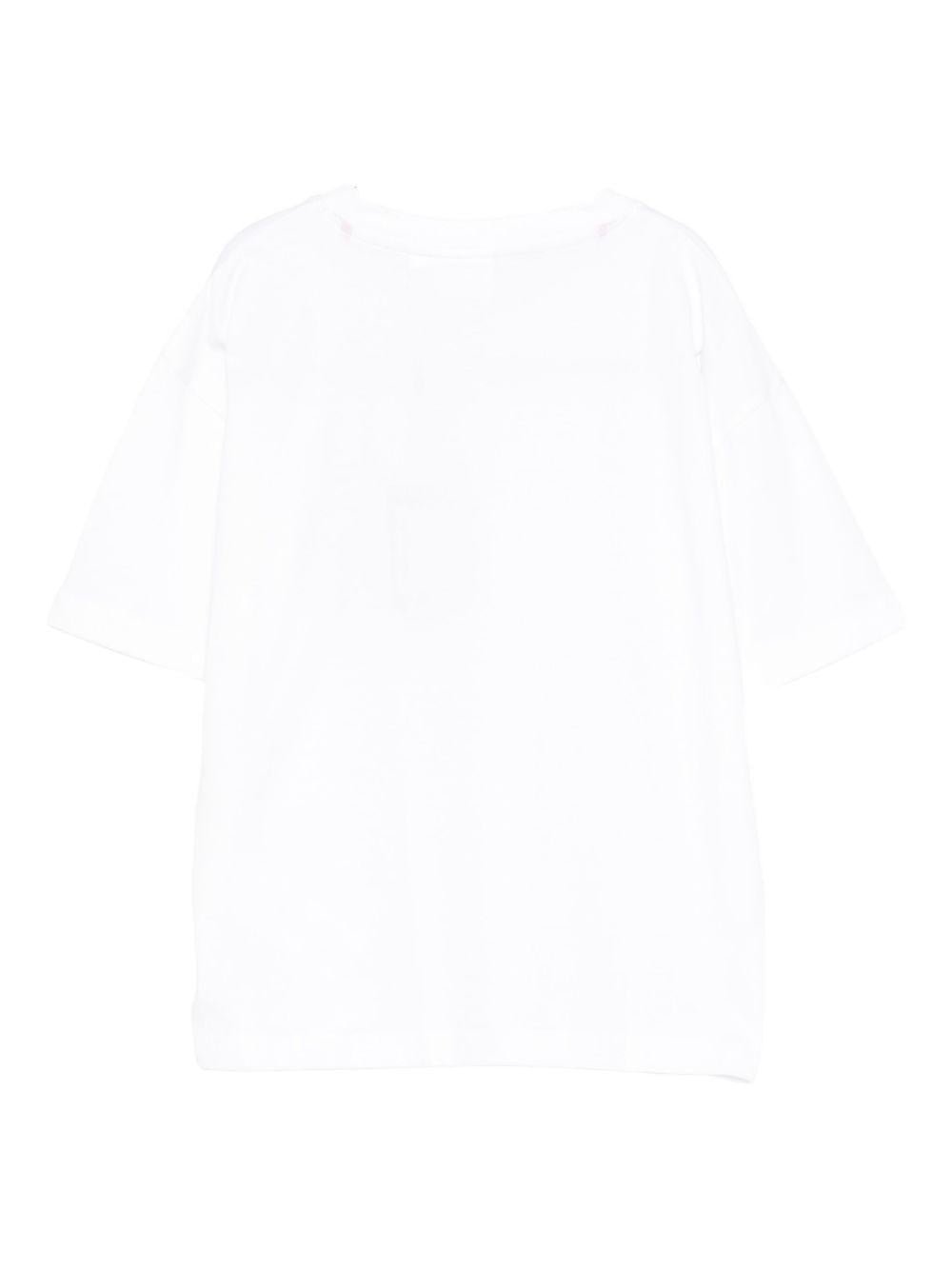 T-shirt per bambino Hugo Kids bianca con stampa con logo - Rubino Kids