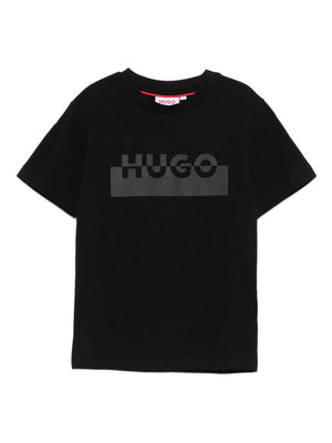 Hugo Kids black graphic print T-shirt for boys