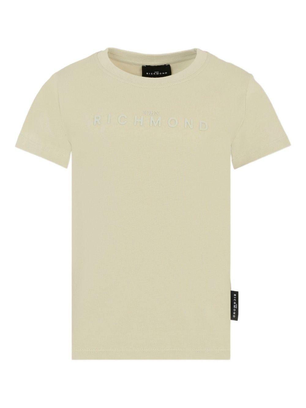 T-shirt per bambino John Richmond Junior beige con girocollo - Rubino Kids