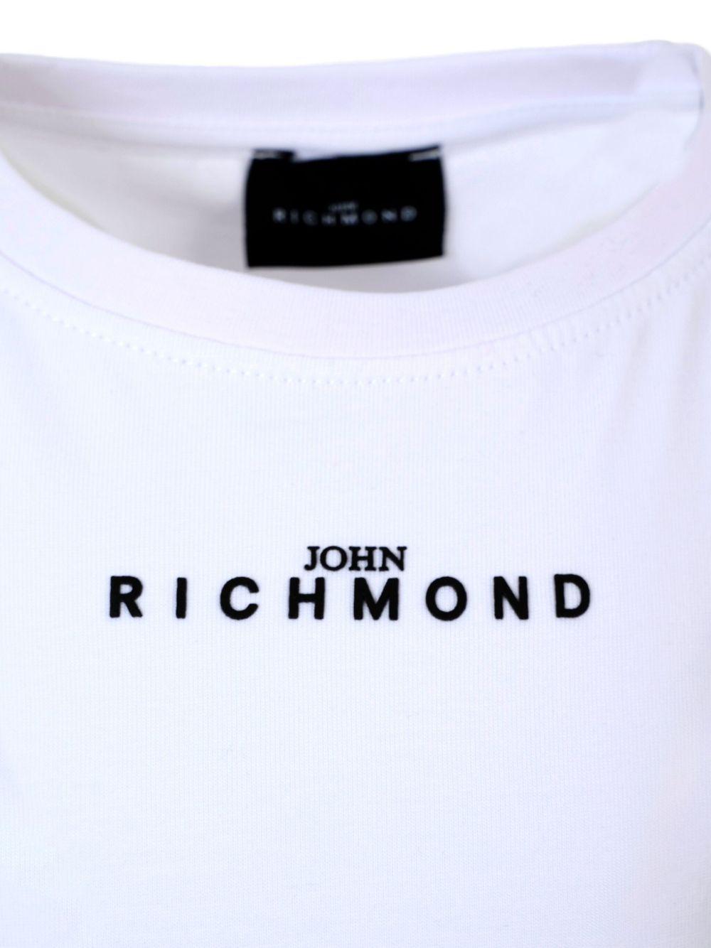 T-shirt per bambino John Richmond Junior bianca con logo - Rubino Kids