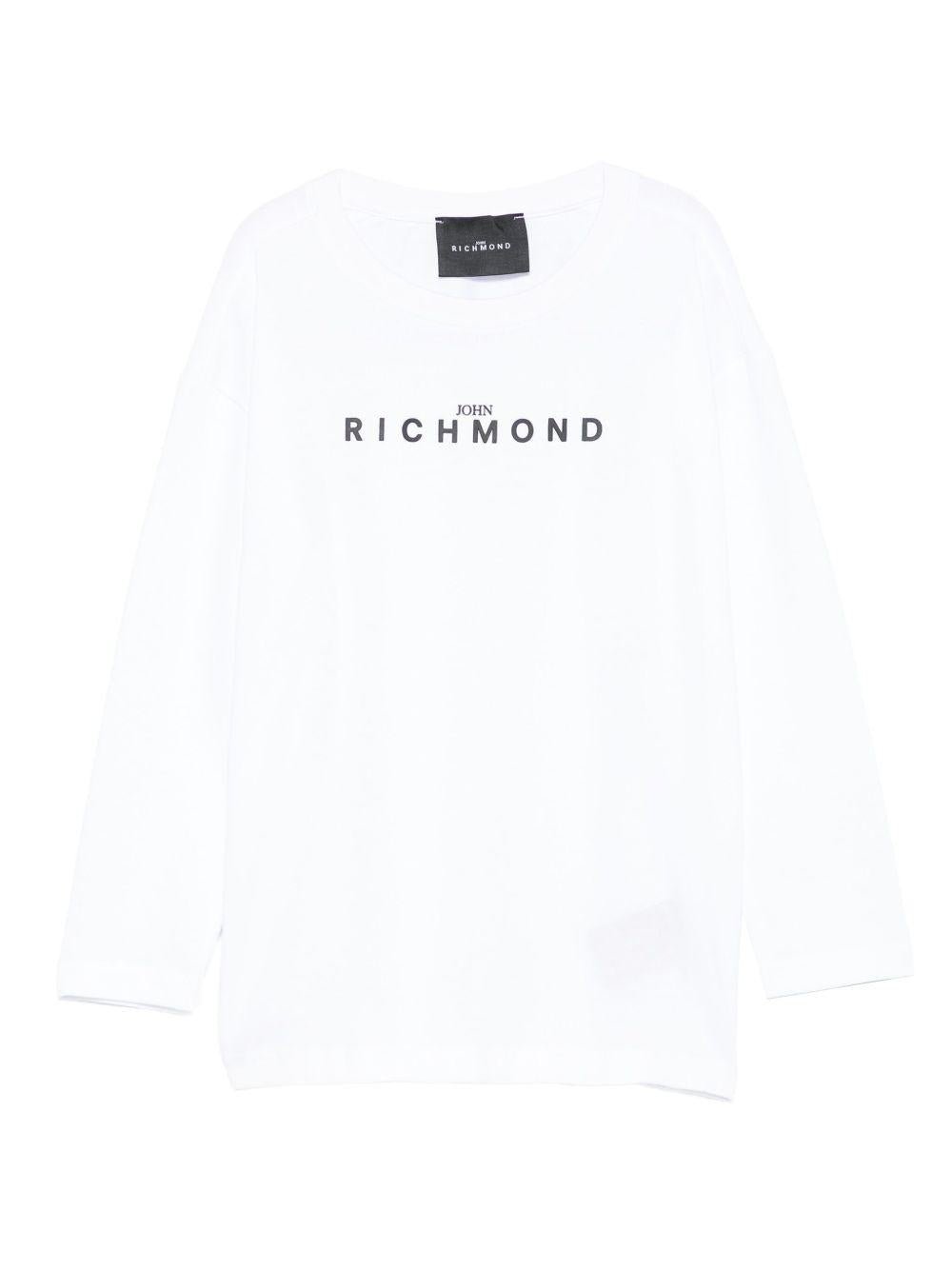 T-shirt per bambino John Richmond Junior bianco con dettaglio logo - Rubino Kids