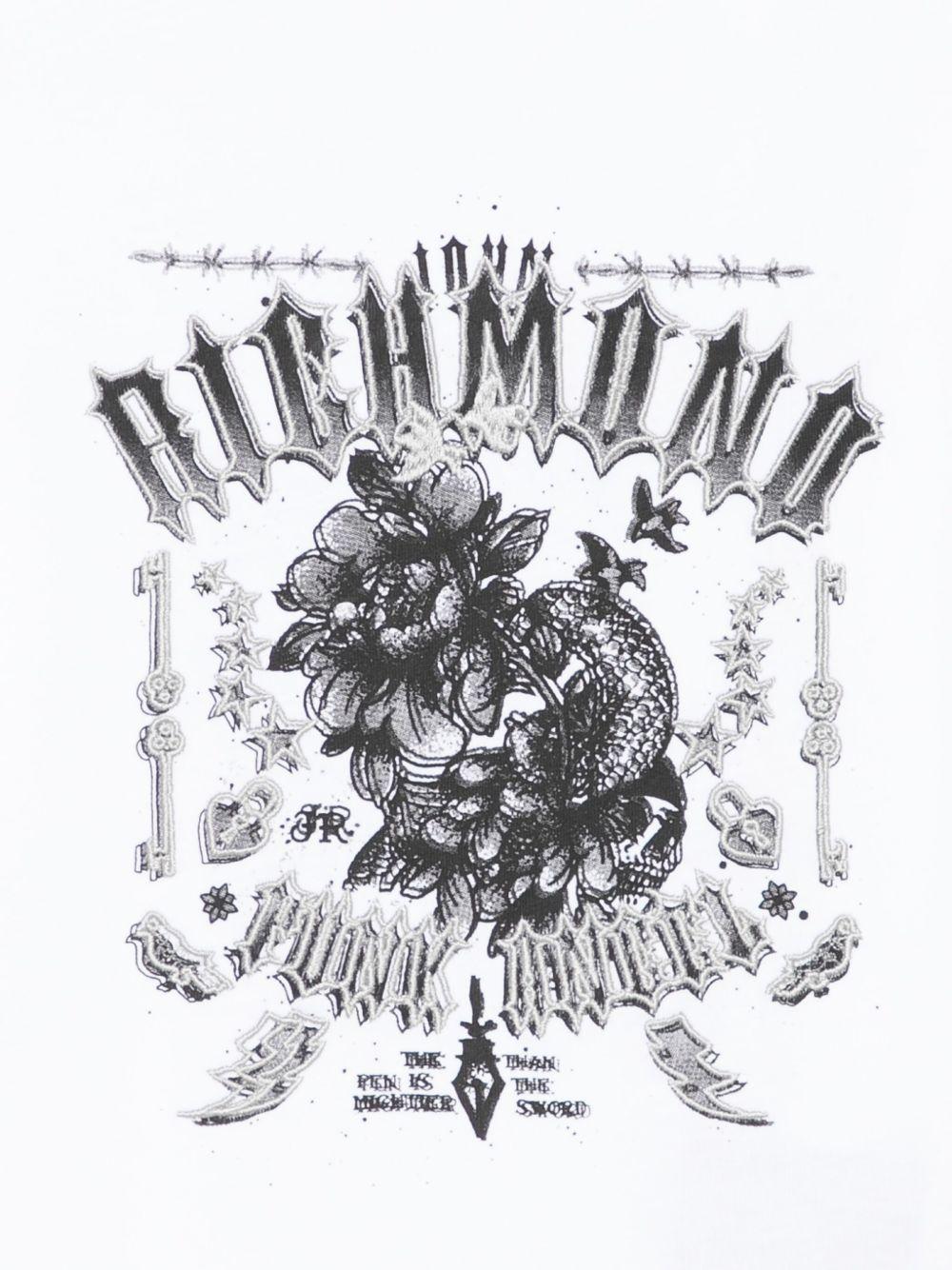 T-shirt per bambino John Richmond Junior bianco con stampa grafica - Rubino Kids