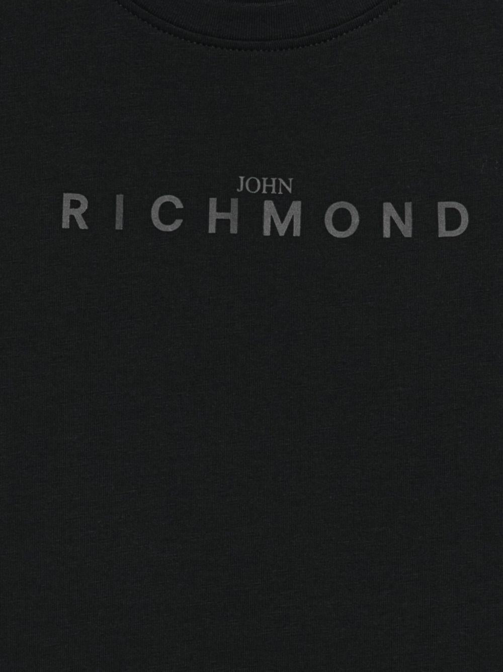 T-shirt per bambino John Richmond Junior nero con dettaglio logo - Rubino Kids