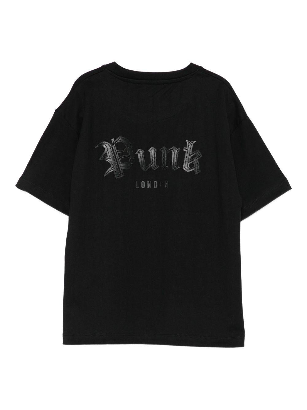 T-shirt per bambino John Richmond Junior nero con logo - Rubino Kids