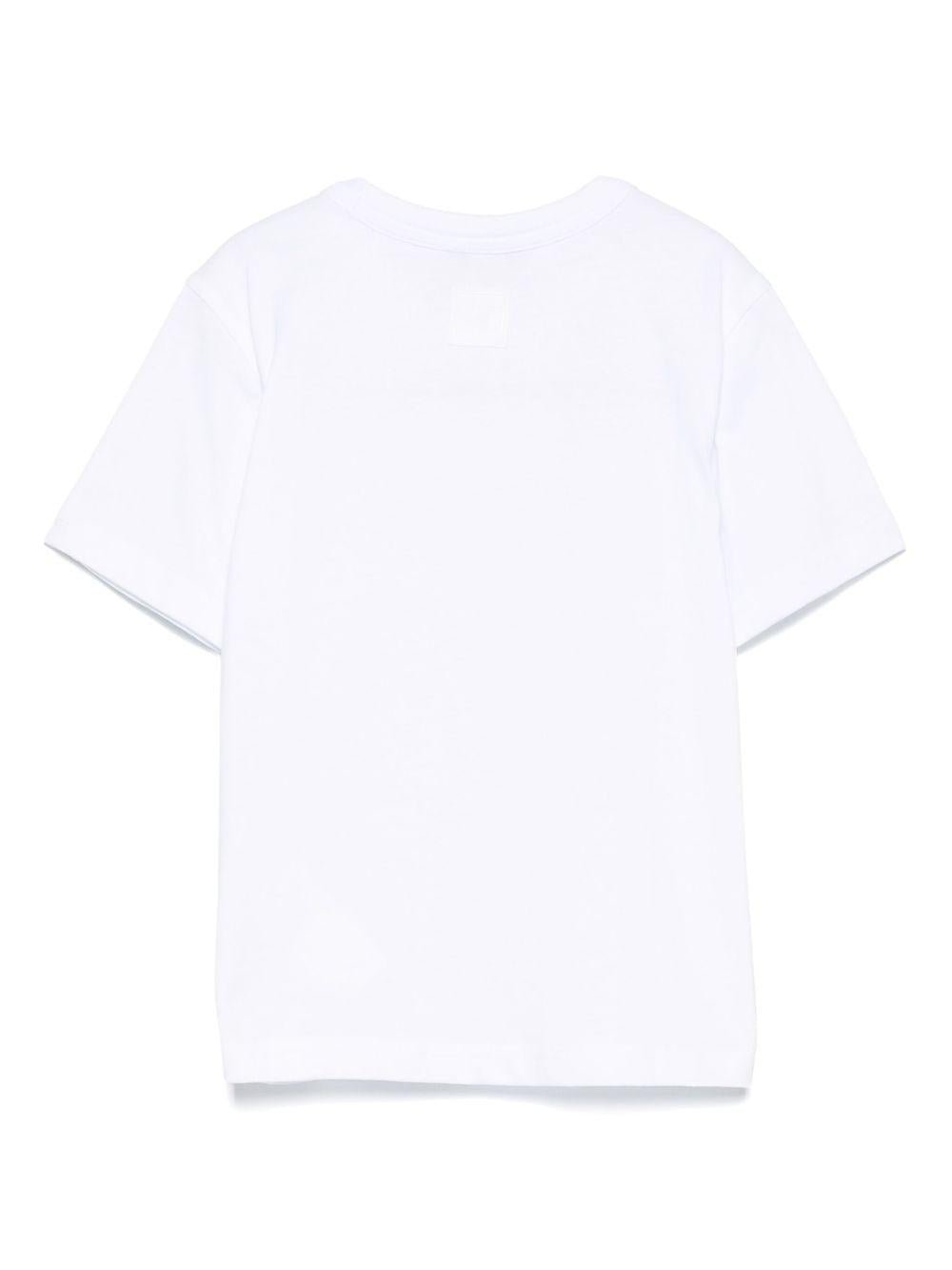 T-shirt per bambino K Way Kids Fanton bianco con tasca applicata sul petto - Rubino Kids