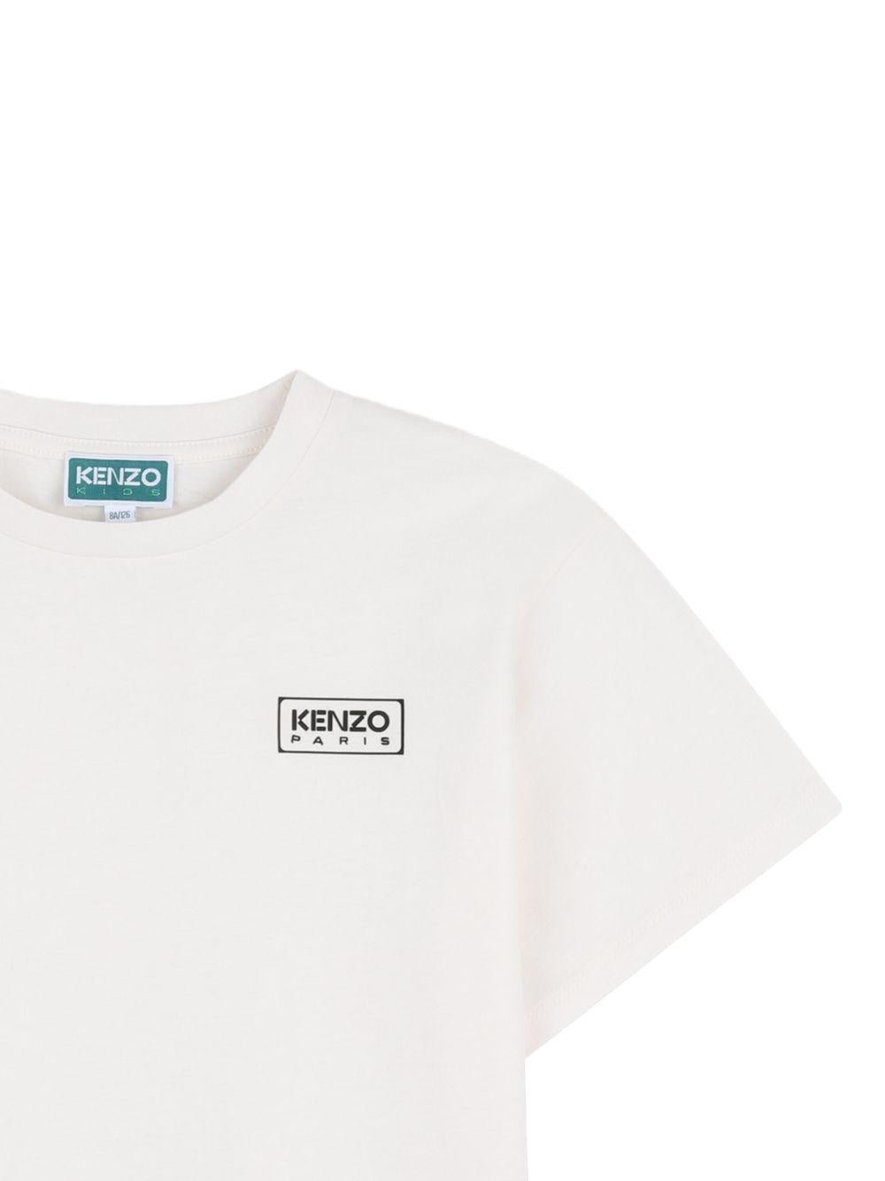 T-shirt per bambino Kenzo Kids bianca con dettaglio logo - Rubino Kids