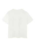 T-shirt per bambino Kenzo Kids bianco con ricamo logo - Rubino Kids