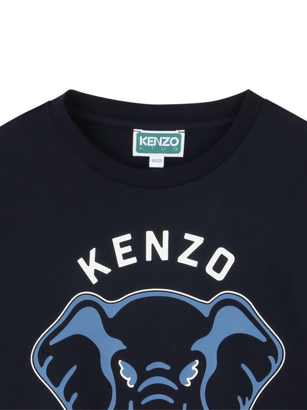 T-shirt per bambino Kenzo Kids blu con stampa grafica - Rubino Kids