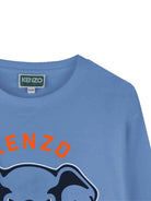 T-shirt per bambino Kenzo Kids blu con stampa grafica - Rubino Kids
