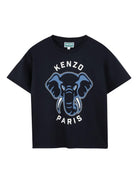 T-shirt per bambino Kenzo Kids blu con stampa grafica - Rubino Kids