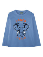 T-shirt per bambino Kenzo Kids blu con stampa grafica - Rubino Kids