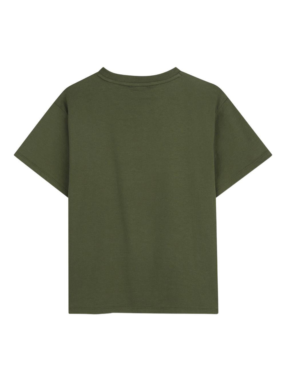 T-shirt per bambino Kenzo Kids verde con stampa tigre - Rubino Kids