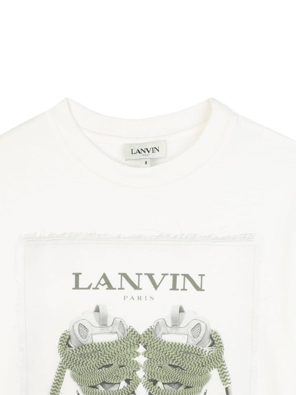 T-shirt per bambino Lanvin Enfant bianco con stampa grafica - Rubino Kids