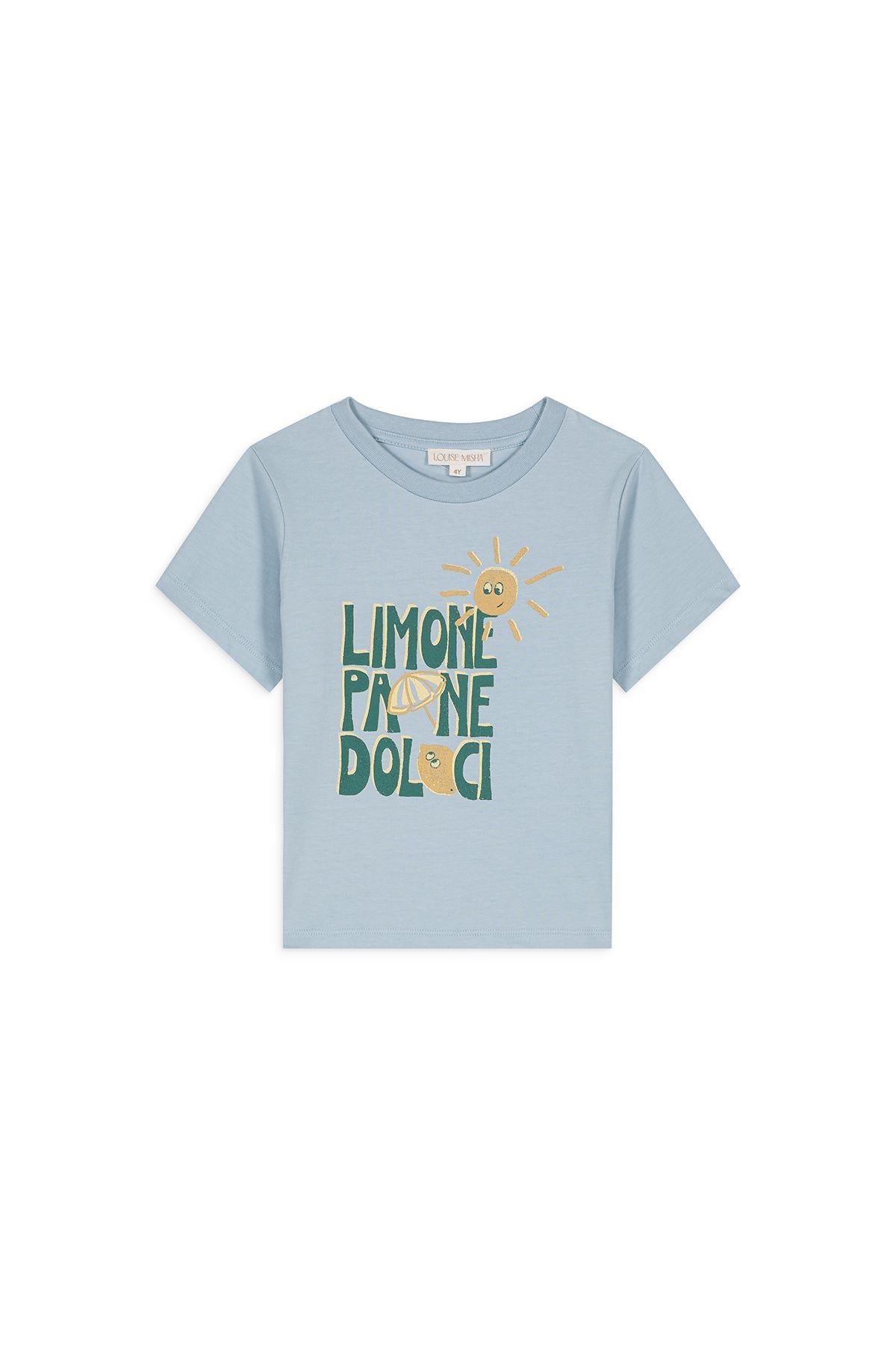 T-shirt per bambino Louise Misha Kids blu con orlo dritto - Rubino Kids