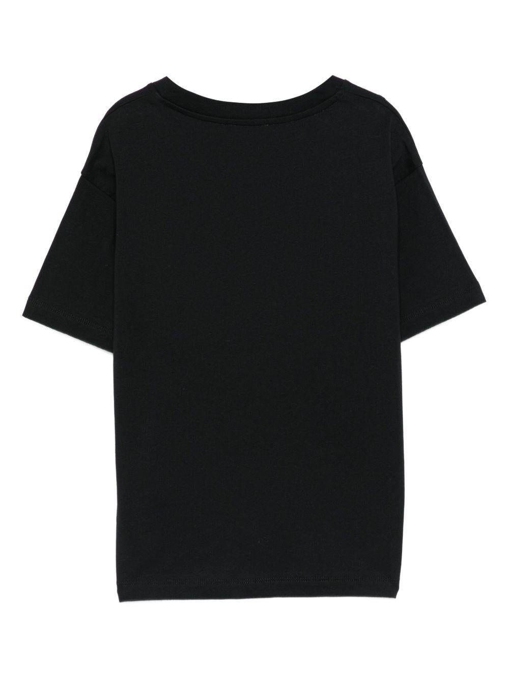 T-shirt per bambino Missoni Kids nero con logo zigzag - Rubino Kids