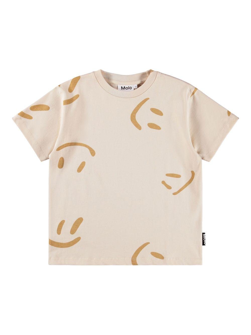 T-shirt per bambino Molo beige con stampa smiley - Rubino Kids