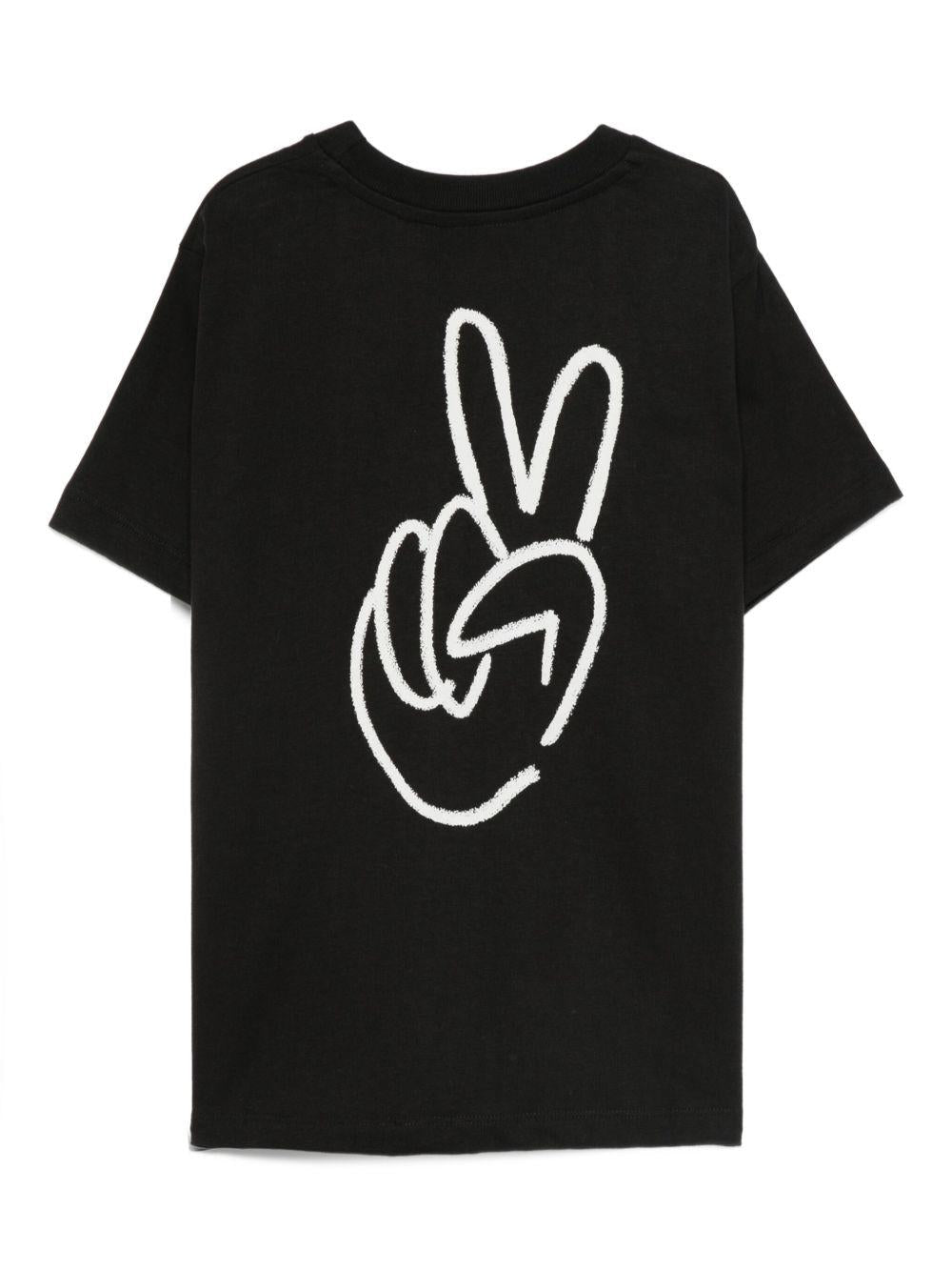 T-shirt per bambino Molo nera con simbolo della pace - Rubino Kids