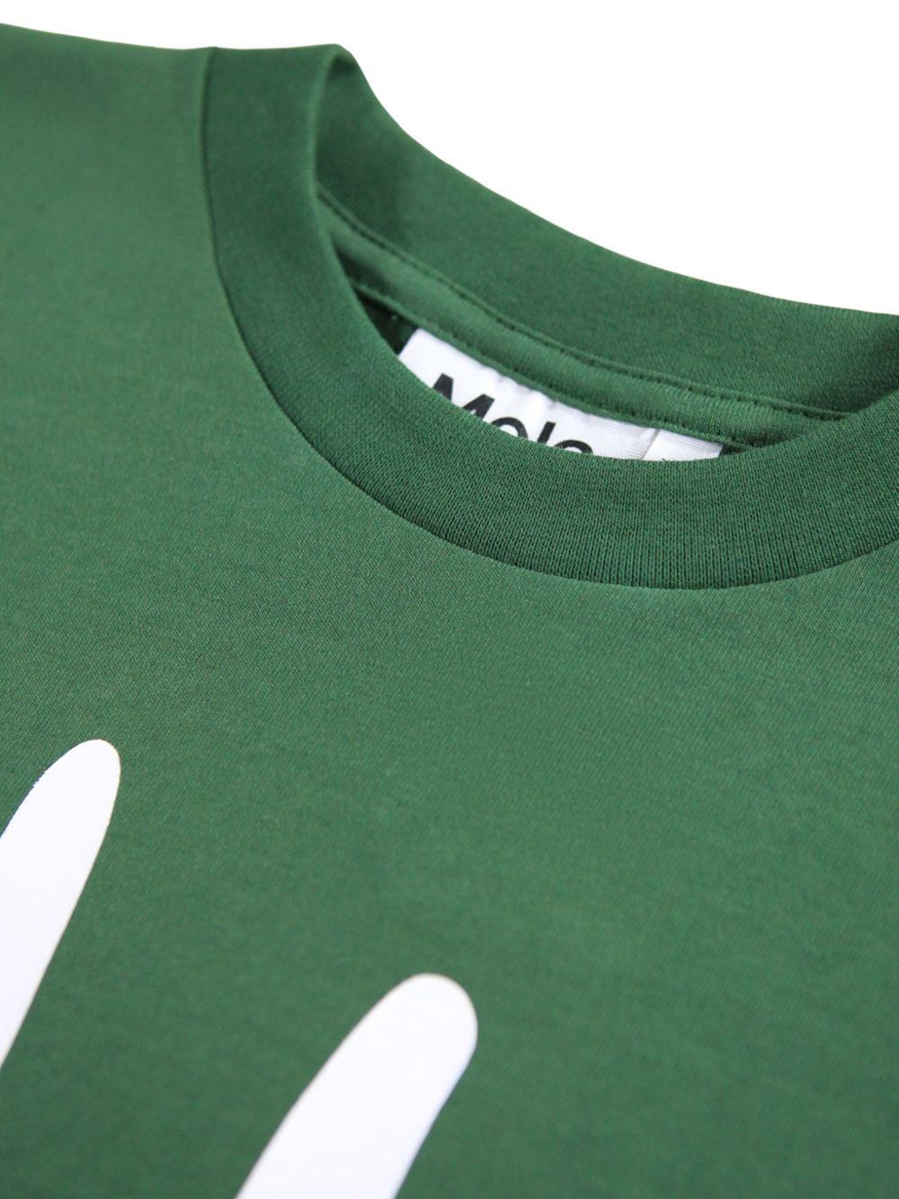 T-shirt per bambino Molo verde con stampa sul davanti - Rubino Kids