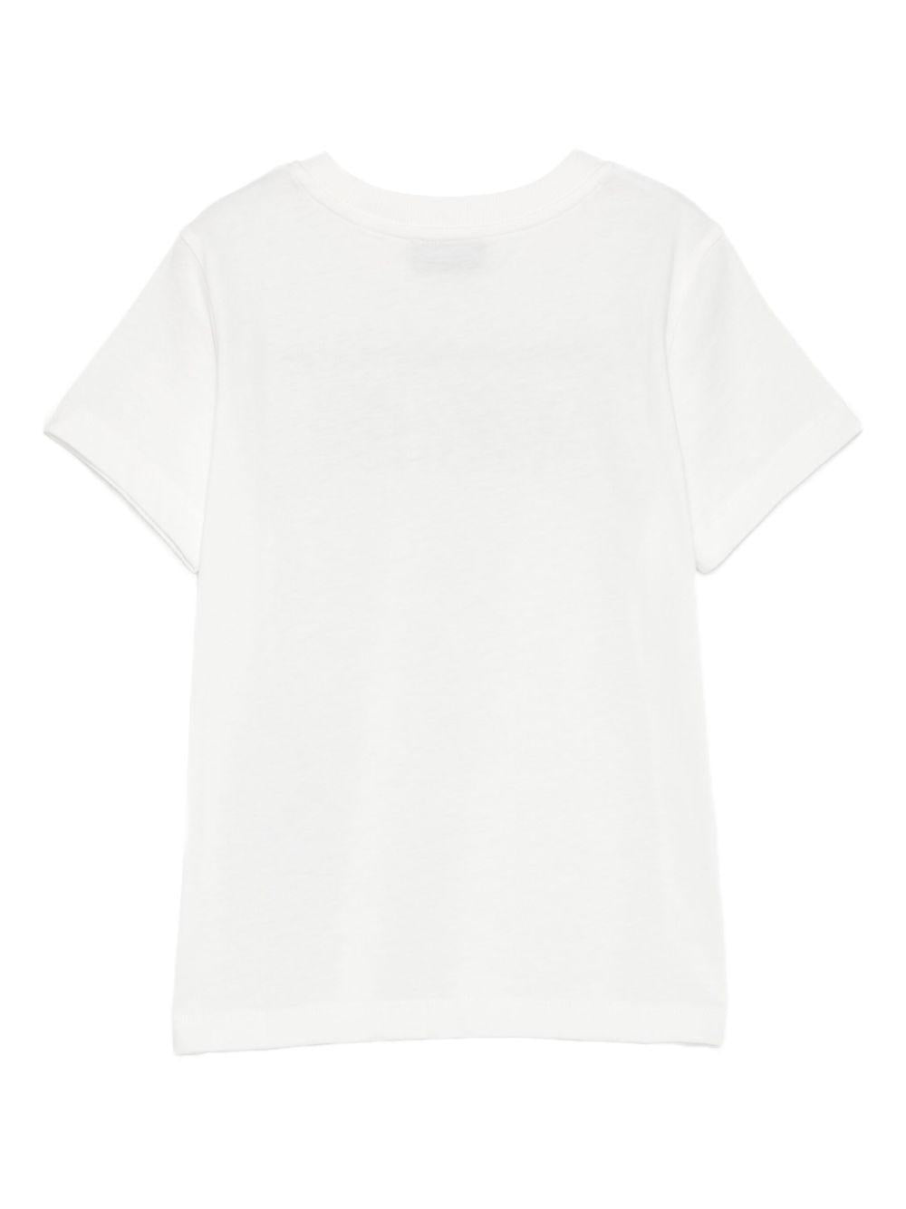 T-shirt per bambino Moschino Kids bianco con stampa grafica - Rubino Kids