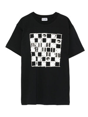 T-shirt per bambino Moschino Kids nero con stampa grafica