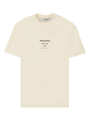 MSGM Kids beige T-shirt with graphic print