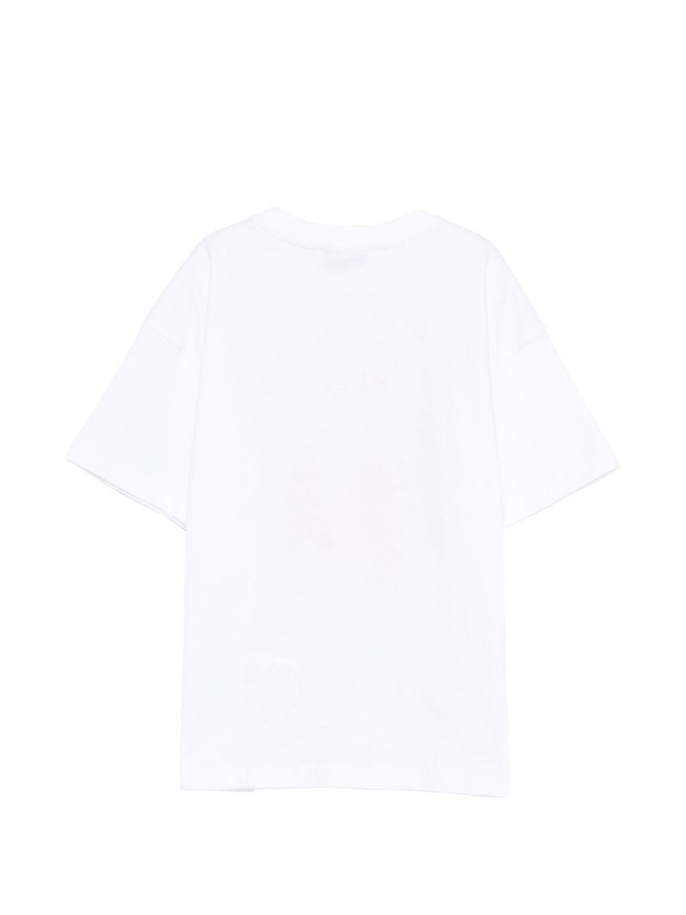 T-shirt per bambino MSGM Kids bianca con stampa grafica - Rubino Kids