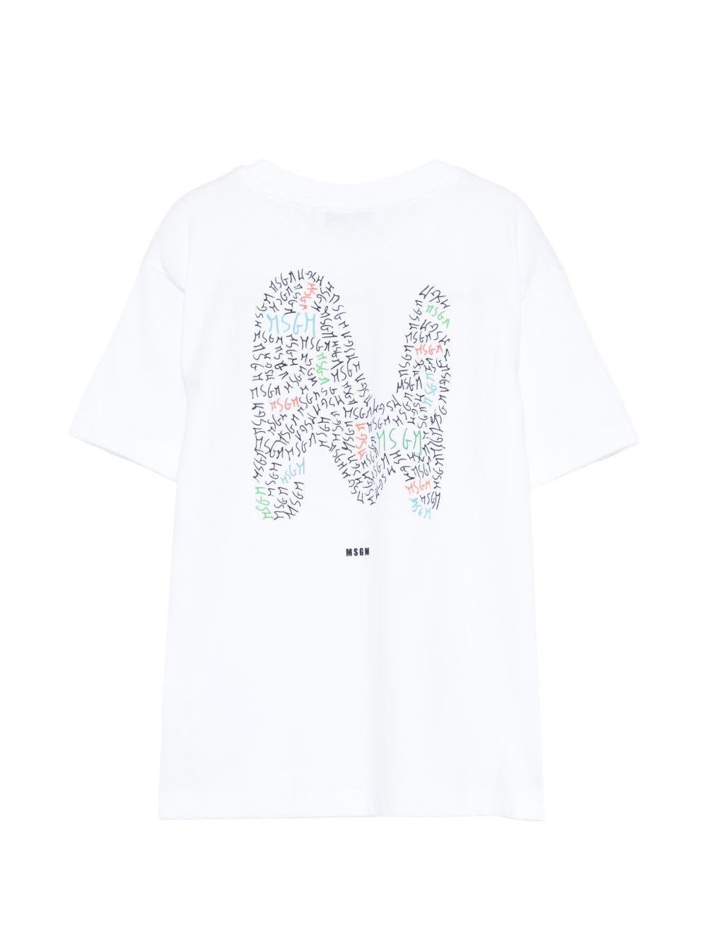 T-shirt per bambino MSGM Kids bianca con stampa grafica - Rubino Kids