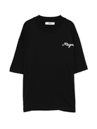 T-shirt per bambino MSGM Kids nera con logo ricamato - Rubino Kids