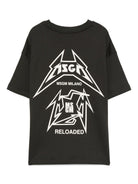T-shirt per bambino MSGM Kids nera con stampa grafica sul davanti - Rubino Kids
