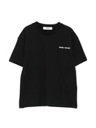 T-shirt per bambino MSGM Kids nera con stampa logo - Rubino Kids