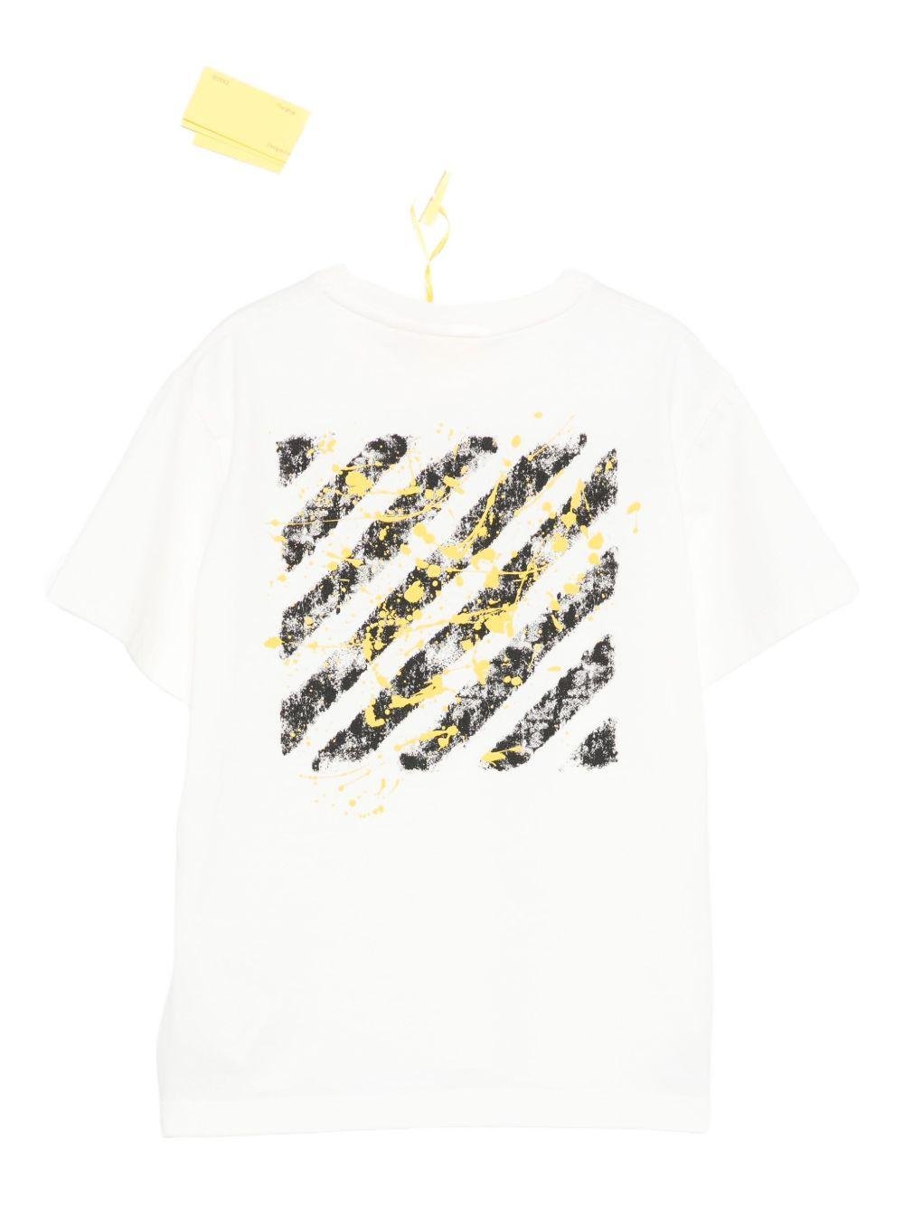 T-shirt per bambino Off - White Kids bianca con logo sul davanti - Rubino Kids